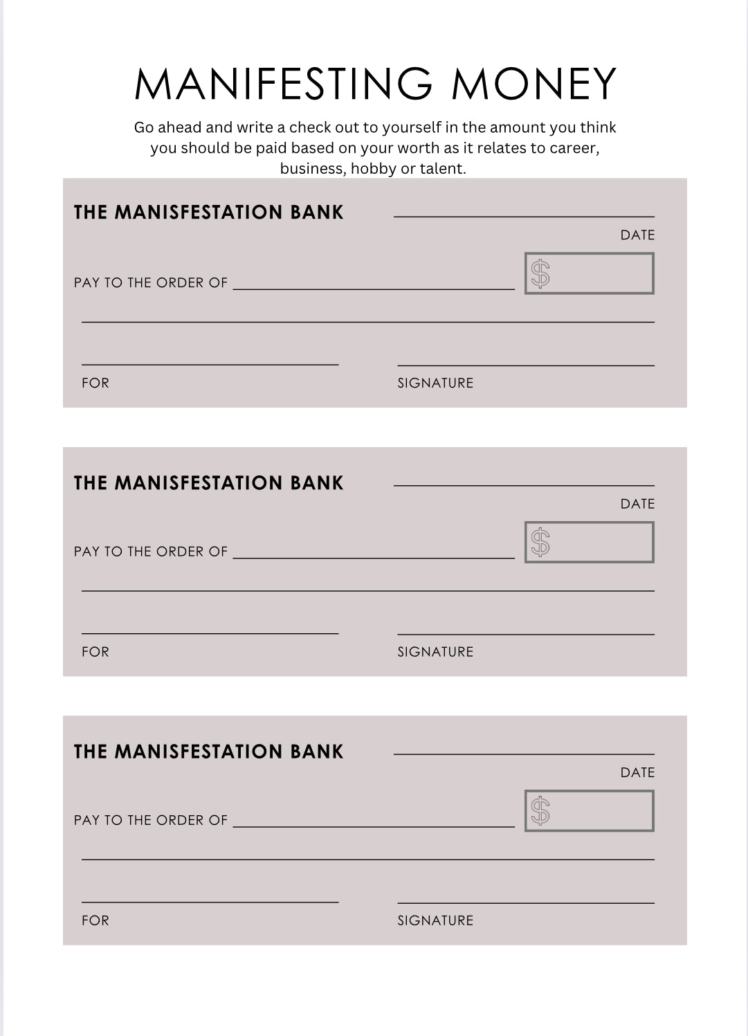 Manifestation Planner for The Working Women